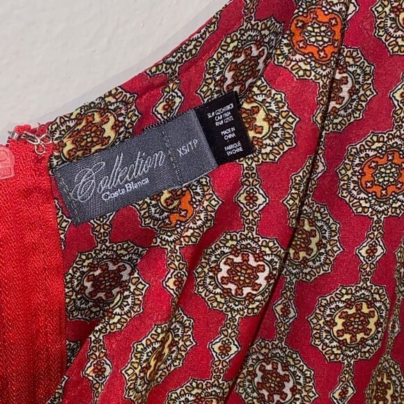 Costa Blanca Collection Red Printed Flowy Dress - Picture 7 of 7